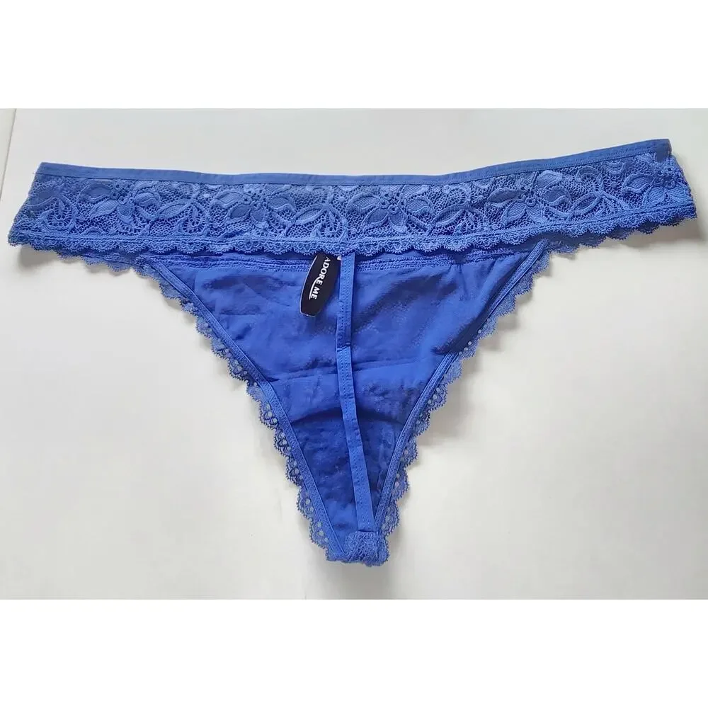 Adore Me Pack of 2 Lace Thong Blue Panty Plus Size 3X Intimates Sexy Lingerie